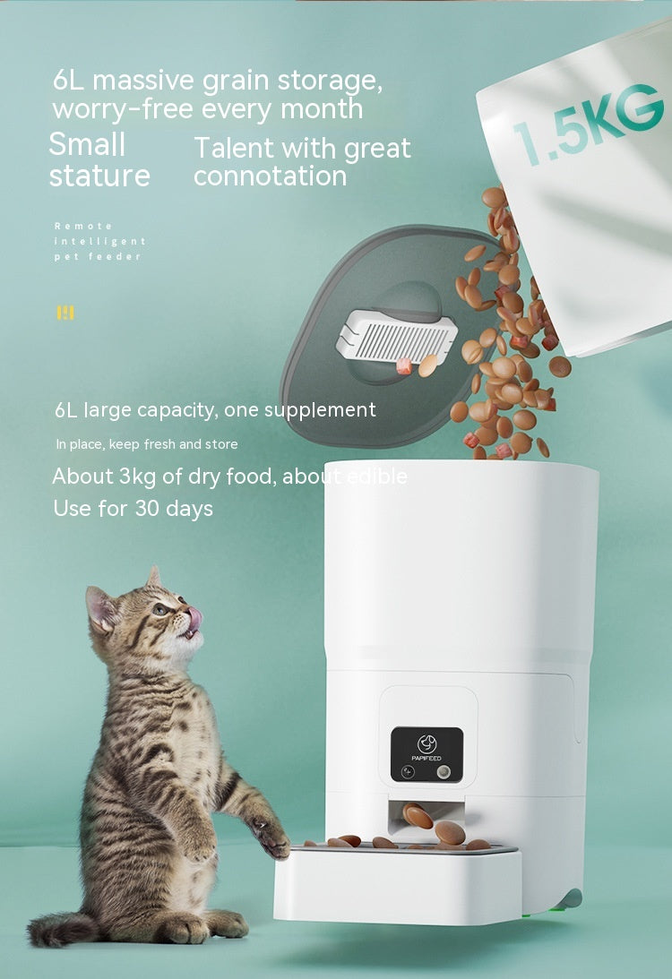 HKM-5891517 Automatic 6L Intelligent Pet Feeder with App Control and Adjustable Camera
