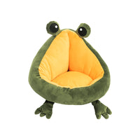 HKM-5891773 Frog Nest Winter Warm Semi-Enclosed Cat Bed in Green and Yellow, Soft Crystal Material