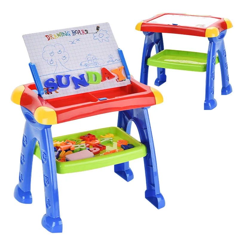 HKM-589203 Erasable Magic Drawing Board Learning Table for Children - Multifunctional Magnetic Drawing Toys Set 2-4 Years