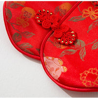 HKM-5892285 Red Floral Cheongsam Pet Vest with Knot Buttons for Lunar New Year Celebrations