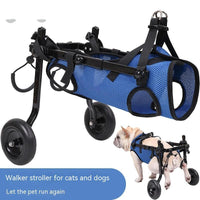 HKM-5893181 Blue Aluminum Alloy Pet Wheelchair for Disabled Dogs