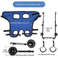 HKM-5893181 Blue Aluminum Alloy Pet Wheelchair for Disabled Dogs