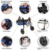 HKM-5893181 Blue Aluminum Alloy Pet Wheelchair for Disabled Dogs