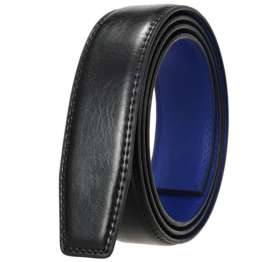 HKM-589331 Men's Leather Belt, Model LY35-122, Classic Style, No Buckle Design