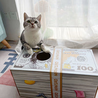 HKM-5893693 Corrugated Paper Cat Scratching Board with Nest Design for Relaxation and Play