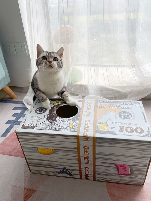 HKM-5893693 Corrugated Paper Cat Scratching Board with Nest Design for Relaxation and Play