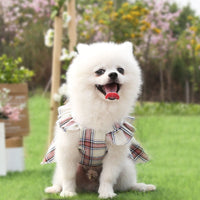 HKM-5894077 Cotton Casual Dog Walking Skirt in Rose Red and Yellow for Small to Medium Sizes