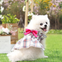 HKM-5894077 Cotton Casual Dog Walking Skirt in Rose Red and Yellow for Small to Medium Sizes