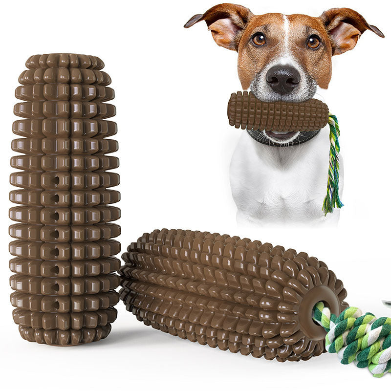 HKM-5894333 Floating Water Dog Toothbrush with Suction Cup and Sound Features - Durable TPR Corn Design