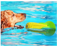 HKM-5894333 Floating Water Dog Toothbrush with Suction Cup and Sound Features - Durable TPR Corn Design