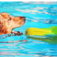 HKM-5894333 Floating Water Dog Toothbrush with Suction Cup and Sound Features - Durable TPR Corn Design