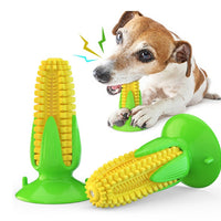 HKM-5894333 Floating Water Dog Toothbrush with Suction Cup and Sound Features - Durable TPR Corn Design