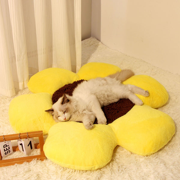 HKM-5895357 Cozy Round Plush Cat Nest for All Seasons, Winter Warm Design, 85x9cm Filler: PP Cotton/Sponge