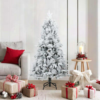 HKM-589587 Snow-Covered Artificial Christmas Tree, 150 cm, Easy Assembly, PVC & PE Materials