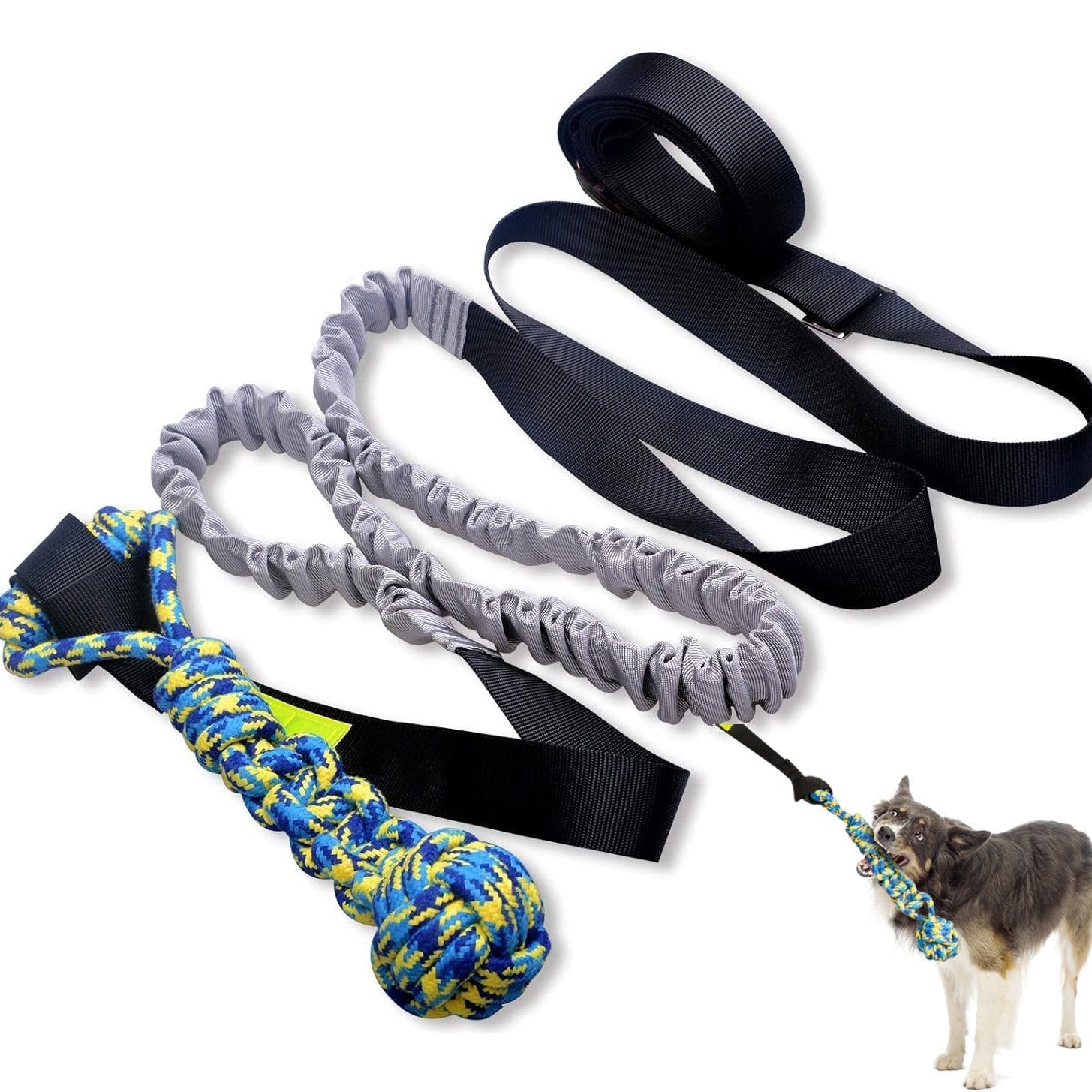 HKM-5898301 Durable Cotton Rope Tug Toy with Teether Ball for Dogs - Perfect for Indoor and Outdoor Play