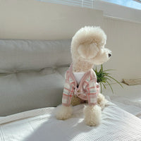 HKM-5899837 Gentle Pink Wool Cardigan Sweater for Small Dogs - Warm and Cozy Winter Wear