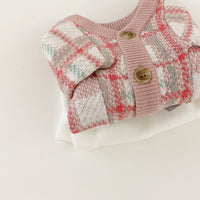 HKM-5899837 Gentle Pink Wool Cardigan Sweater for Small Dogs - Warm and Cozy Winter Wear