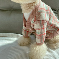HKM-5899837 Gentle Pink Wool Cardigan Sweater for Small Dogs - Warm and Cozy Winter Wear