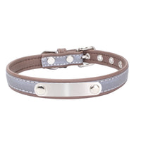 HKM-5901245 Comfortable Microfiber Anti-Lost Dog Collar with Stainless Steel Iron Lettering - Adjustable Sizes Available