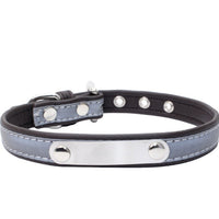 HKM-5901245 Comfortable Microfiber Anti-Lost Dog Collar with Stainless Steel Iron Lettering - Adjustable Sizes Available