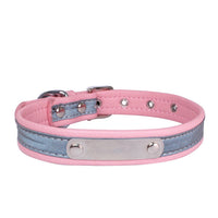 HKM-5901245 Comfortable Microfiber Anti-Lost Dog Collar with Stainless Steel Iron Lettering - Adjustable Sizes Available