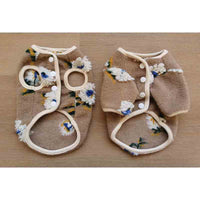 HKM-5901629 Warm Lamb Wool Flower Pet Vest Jacket for Dogs - Sleeveless Cardigan in Multiple Sizes