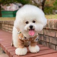 HKM-5901629 Warm Lamb Wool Flower Pet Vest Jacket for Dogs - Sleeveless Cardigan in Multiple Sizes