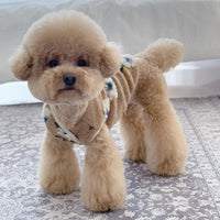 HKM-5901629 Warm Lamb Wool Flower Pet Vest Jacket for Dogs - Sleeveless Cardigan in Multiple Sizes