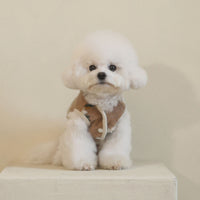 HKM-5901629 Warm Lamb Wool Flower Pet Vest Jacket for Dogs - Sleeveless Cardigan in Multiple Sizes