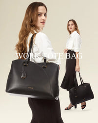 HKM-590163 Vegan Leather Women's Shoulder Bag 15.6 Inch Stylish Tote Handbag