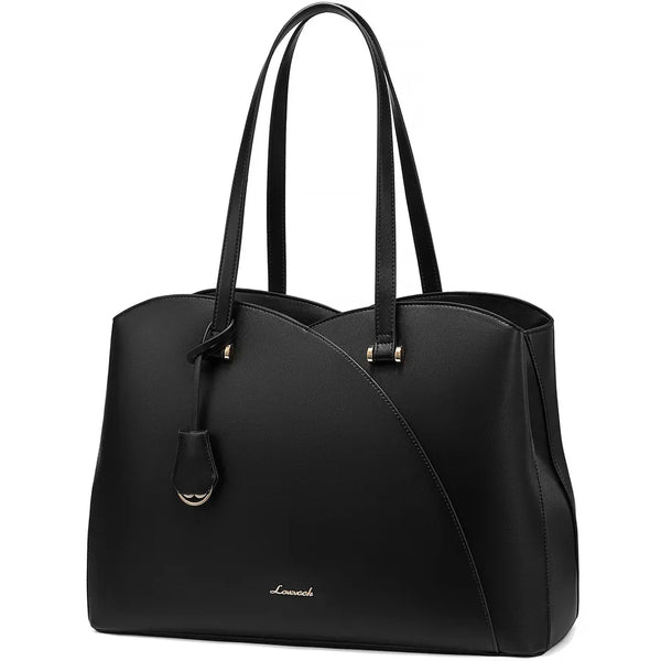 HKM-590163 Vegan Leather Women's Shoulder Bag 15.6 Inch Stylish Tote Handbag