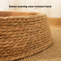 HKM-5902909 Integrated PE Rattan Cat Scratch Board and Bed – Wear-Resistant Design in Dark Green and Brown, Multiple Sizes Available