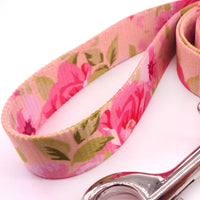 HKM-5903037 Pastoral Style Pink Floral Print Pet Leash in Durable Polyester