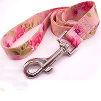 HKM-5903037 Pastoral Style Pink Floral Print Pet Leash in Durable Polyester