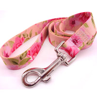 HKM-5903037 Pastoral Style Pink Floral Print Pet Leash in Durable Polyester
