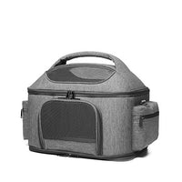 HKM-5905469 Portable Cat Carrier Bag in Gray & Green - Lightweight Linen, One-Shoulder Design, 42x34x30cm