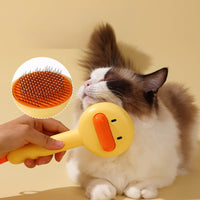 HKM-5906493 Small Yellow Duck Pet Comb for Cats and Dogs - Needle Brush for Effective Hair Removal