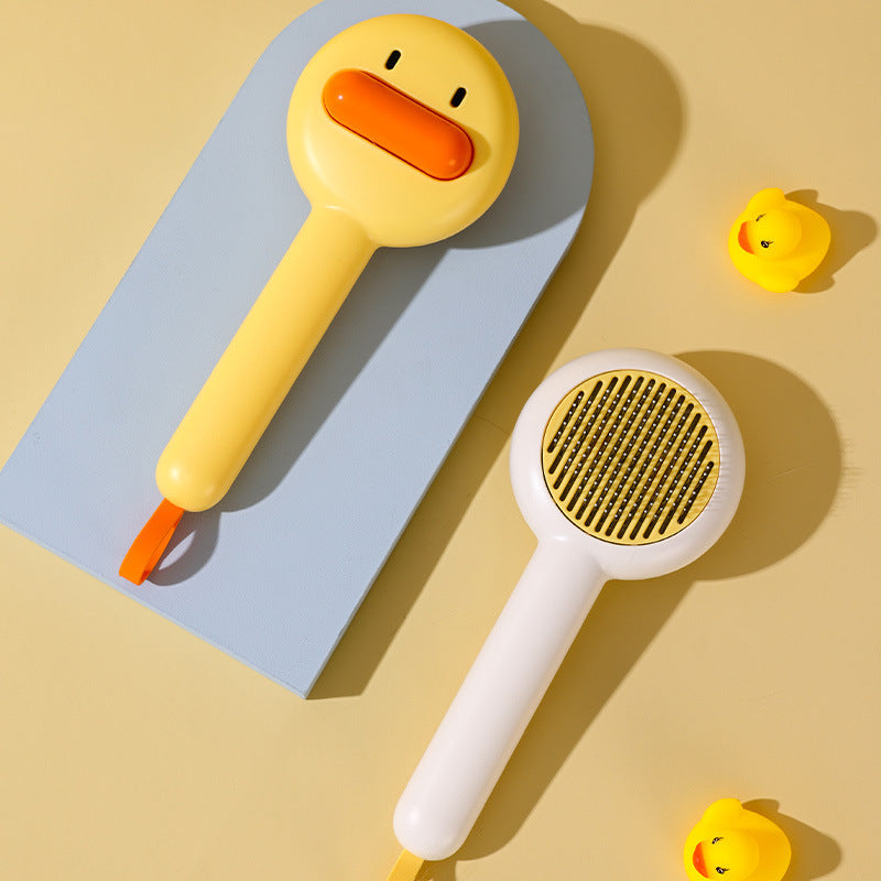 HKM-5906493 Small Yellow Duck Pet Comb for Cats and Dogs - Needle Brush for Effective Hair Removal