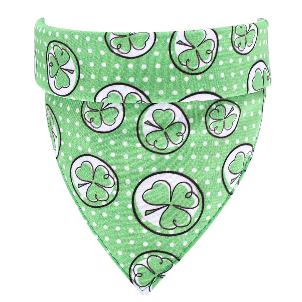HKM-5906621 Green Cotton Pet Scarf for Neck Circumference 25-48 cm (9.84-18.89 in) - 48 x 48 x 70 cm (18.89 x 18.89 x 27.55 in)