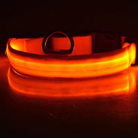 HKM-5907005 Adjustable Nylon LED Pet Collar with Glow in the Dark Features, Night Safety Leash for Dogs and Cats