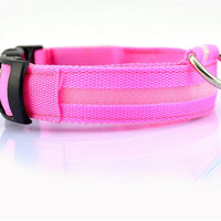 HKM-5907005 Adjustable Nylon LED Pet Collar with Glow in the Dark Features, Night Safety Leash for Dogs and Cats