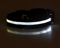 HKM-5907005 Adjustable Nylon LED Pet Collar with Glow in the Dark Features, Night Safety Leash for Dogs and Cats