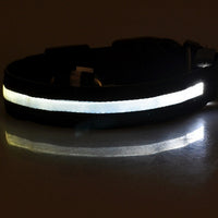 HKM-5907005 Adjustable Nylon LED Pet Collar with Glow in the Dark Features, Night Safety Leash for Dogs and Cats