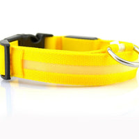 HKM-5907005 Adjustable Nylon LED Pet Collar with Glow in the Dark Features, Night Safety Leash for Dogs and Cats