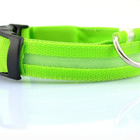 HKM-5907005 Adjustable Nylon LED Pet Collar with Glow in the Dark Features, Night Safety Leash for Dogs and Cats