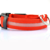 HKM-5907005 Adjustable Nylon LED Pet Collar with Glow in the Dark Features, Night Safety Leash for Dogs and Cats