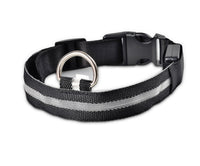 HKM-5907005 Adjustable Nylon LED Pet Collar with Glow in the Dark Features, Night Safety Leash for Dogs and Cats