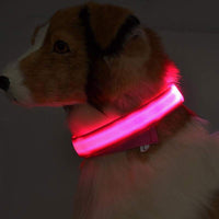 HKM-5907005 Adjustable Nylon LED Pet Collar with Glow in the Dark Features, Night Safety Leash for Dogs and Cats