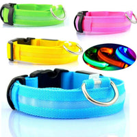 HKM-5907005 Adjustable Nylon LED Pet Collar with Glow in the Dark Features, Night Safety Leash for Dogs and Cats
