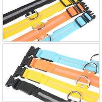 HKM-5907005 Adjustable Nylon LED Pet Collar with Glow in the Dark Features, Night Safety Leash for Dogs and Cats
